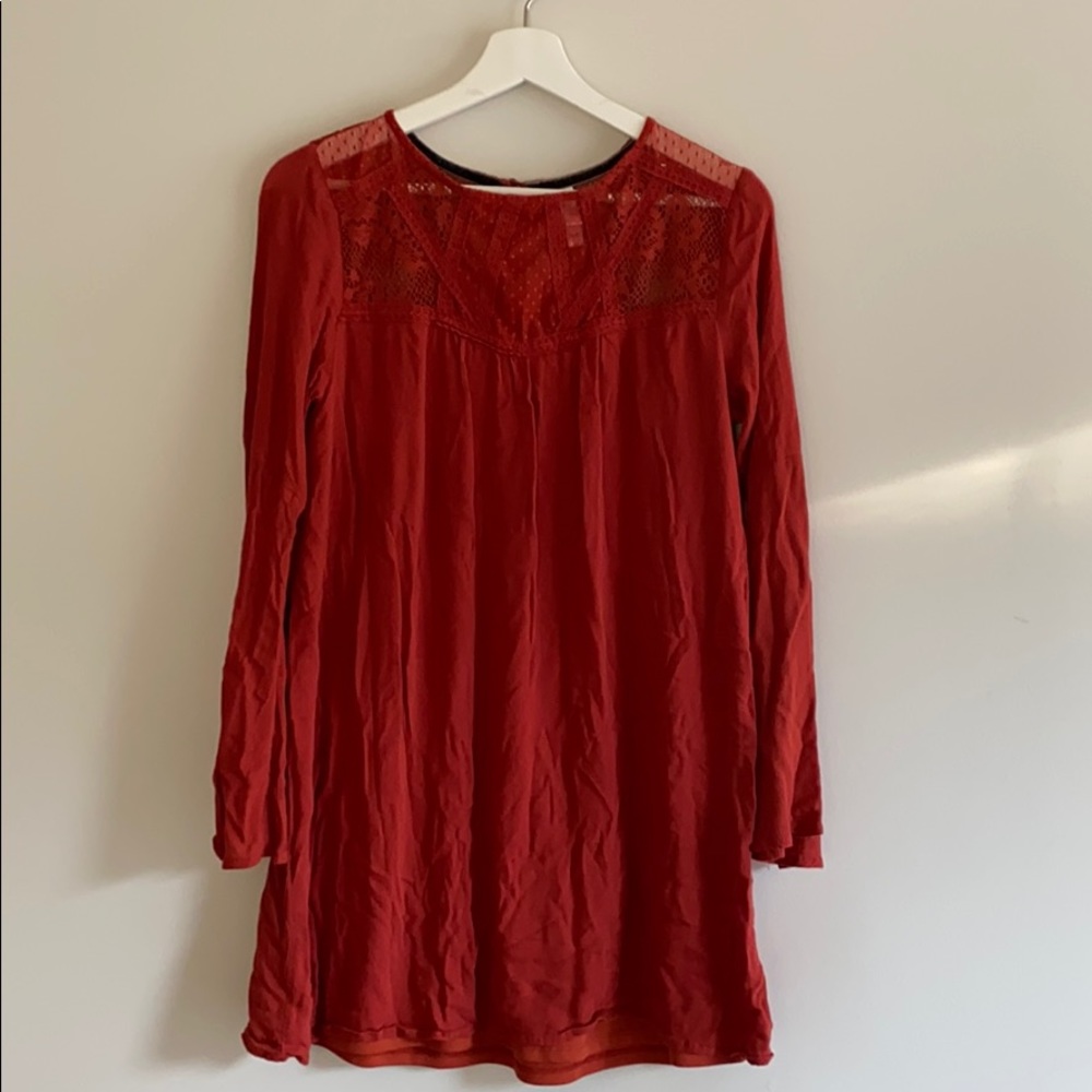 Burnt orange tunic dress